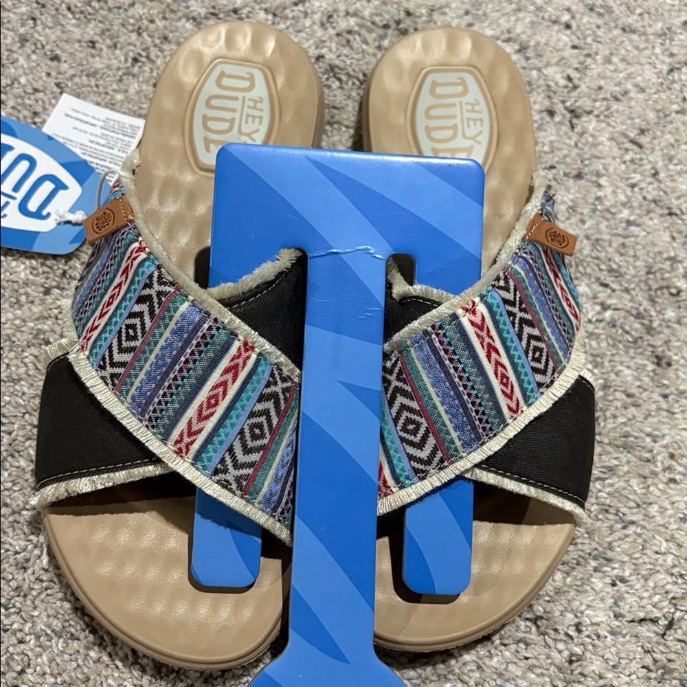 Hey Dude Multicolor Patterned Slide Sandals